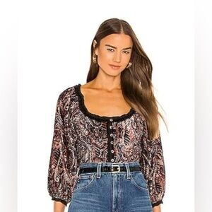 Free people dare me velvet blouse